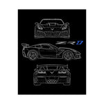 2019 ZR1 Poster Wall Art Print C7 Supercar Blueprint Garage Decor Gift