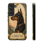 Doberman Art Deco 'La Dolce Vita' Phone Case | Vintage Dog Design