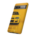 Yellow Skyline Phone Case, R34 GTR 90s JDM Legend Tough Cover for Men Gift