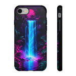 Neon Waterfall Jungle Night Vaporwave Art Tough Phone Case