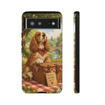 Cocker Spaniel Picnic Scene phone case | vintage dog art