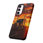 Classic Semi Truck Sunset Highway Phone Case Tough Case