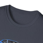 Blue 1966 GTO Muscle Car Trio Illustration T-Shirt | Classic Auto Shirt