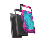 Neon Flamingo Pool Vaporwave Art Tough Phone Case