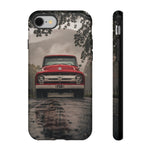 F100 Phone Case, Red White Classic Truck Foggy Road Cover, Gift