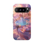 Floating Pool Deck Phone Case, Pastel Cloud 3D Render Cover