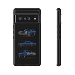 1970 Chevelle SS Phone Case Blue, Three-View Vector Tough Cover