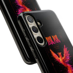 Glitch Phoenix Rising Art Tough Phone Case - Orange Pink Neon