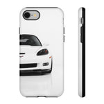 White C6 Z06 Front View tough phone case for Sports Car Drivers