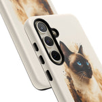 Siamese Cat Watercolor Portrait Tough Phone Case - Cream Choc