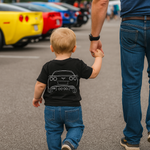 Toddler C6 Corvette Rear Outline Car T-Shirt, Retro Auto Graphic Tee