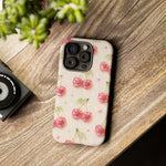 Pink Cherry Pattern Phone Case | Cute Retro Fruit Design