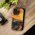 Vintage Cobra 427 Roadster phone case | Sunset racecar beach scene