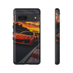 Orange C8 Z06 Flat Plane V8 Speed Art Tough Phone Case