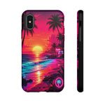 Neon Sunset Beach Radiant Vaporwave Phone Case – Tropical Aesthetic