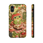 Cute Kawaii Frog Phone Case Strawberry Picnic Tough Cover Gift Art