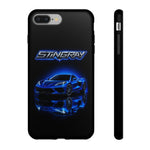 Blue Stingray Sports Car phone case | Neon C8 phone case