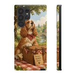 Cocker Spaniel Picnic Scene phone case | vintage dog art