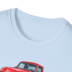 Red 1955 F100 Vintage Truck T-Shirt | Classic Trio Pickup Design