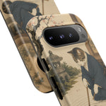 Zen Garden Cat Phone Case, Sand Spiral Japanese Art Cover