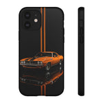 Orange Cuda Phone Case, Muscle Car Stripe Studio Cover, Gift