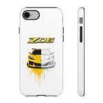 Z06 Corvette Phone Case, Yellow Sketch Reveal Chrome Cover