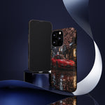 Red FD RX-7 Blossom Alley Tough Phone Case - Rain-Slicked Night