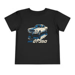GT350 Toddler T-Shirt – Classic White & Blue Muscle Car Graphic Tee