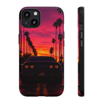 Matte Black Challenger Sunset Tough Phone Case - Palm Silhouette