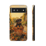 Rottweiler Puppy in Flower Pot Tough Case | Floral Dog Phone Cover