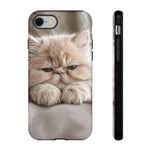 Persian Kitten Phone Case, Sleepy Macro Close-Up Portrait Cover