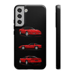 C4 Corvette Art Phone Case Red, Three-View Vector Cover, Gift
