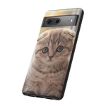 Scottish Fold Kitten Phone Case, Macro Close-Up Portrait Cover