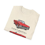 Red 1966 Continental Classic Car T-Shirt | Vintage Convertible Illustration