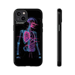 Neon Anatomical Skeleton Phone Case | Internal Displacement Art