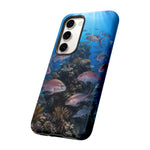 Snapper Reef Phone Case, Sunlit School Ocean Fishing Tough Cover