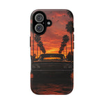 Black Impala Lowrider Sunset Tough Phone Case - Palm Silhouette