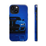 Blue Mustang Art Phone Case, GT500 American Muscle Car Tough Cover for Men