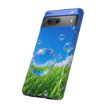 Bubbles Over Grass phone case | Tough Cover