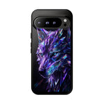 Holographic Wolf Phone Case, Fractured Prism Iridescent Cover