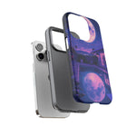 Neon Moonlit Pool Tough Case | Moon Reflection Phone Case, Vaporwave Night Sky