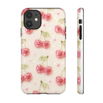 Pink Cherry Pattern Phone Case | Cute Retro Fruit Design
