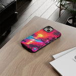 Neon Sunset Beach Radiant Vaporwave Phone Case – Tropical Aesthetic