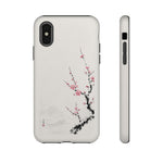 Plum Blossom Ink Wash Phone Case Minimalist Zen Tough Case