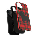 Scottish Terrier Silhouette Plaid Art Tough Phone Case