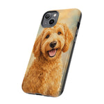 Goldendoodle Fluffy Curls Portrait Art Tough Phone Case
