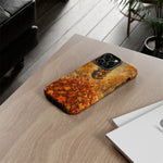 Yorkshire Terrier Jumping in Autumn Leaves Tough Case | Fall Dog Phone Cover