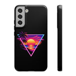 Synthwave Sunset Triangle Phone Case Retro Vaporwave Case