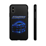 Blue Stingray Sports Car phone case | Neon C8 phone case