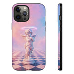 Praying Cherub Statue halo Vaporwave Aesthetic phone case